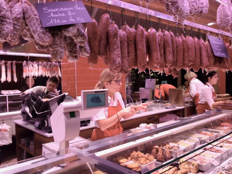 Cold cuts and meats by Scybilia at the Halles Paul Bocuse in Lyon Cold cuts and meats by Scybilia at the Halles Paul Bocuse in Lyon