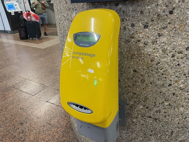 SNCF ticket validation machine, called Compostage in French SNCF ticket validation machine, called Compostage in French