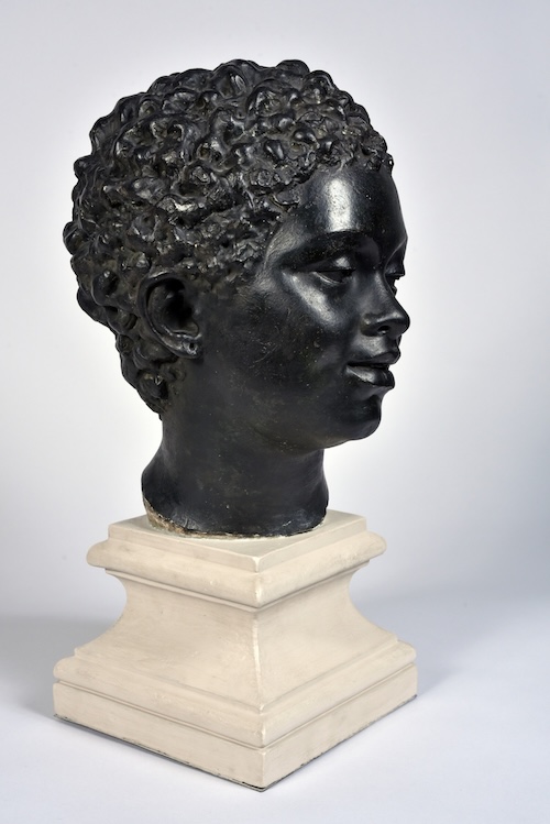 Bust of black woman sculpture in Soissons by Houdon