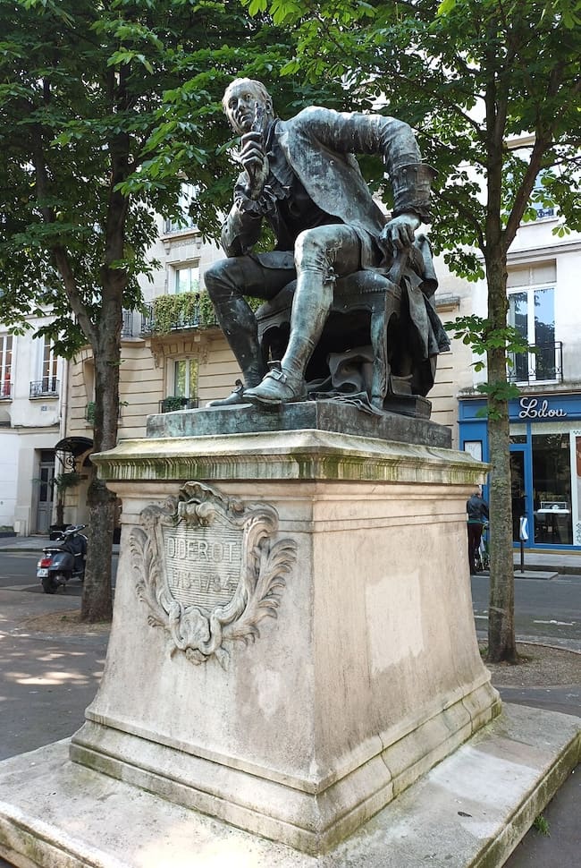 Statue of Denis Diderot on the Boulevard Saint-Germain in Paris