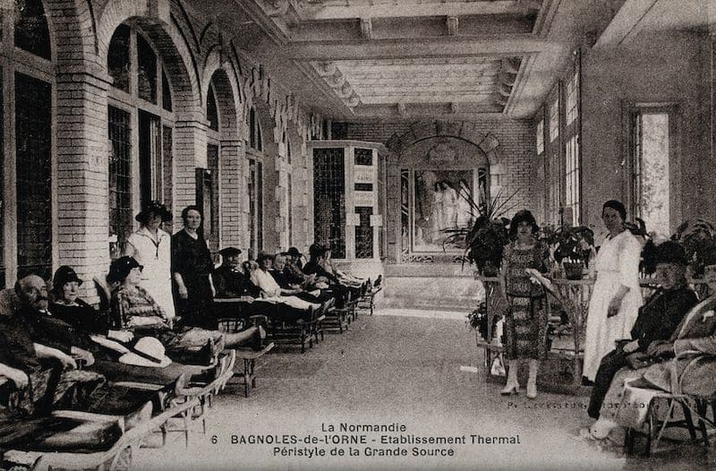 Treatments in one of the thermal spa towns in France during the Belle Epoque 