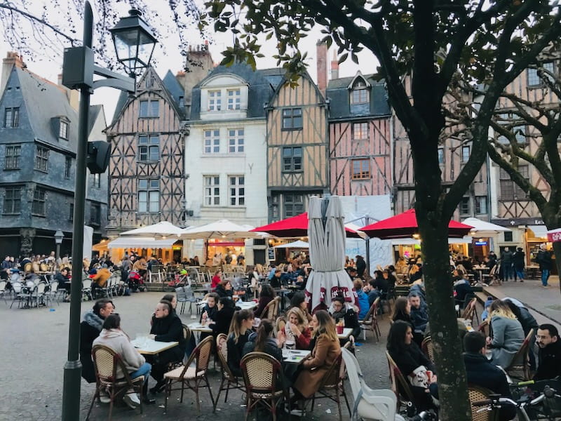Place Plumereau in Tours, a less visited city in France