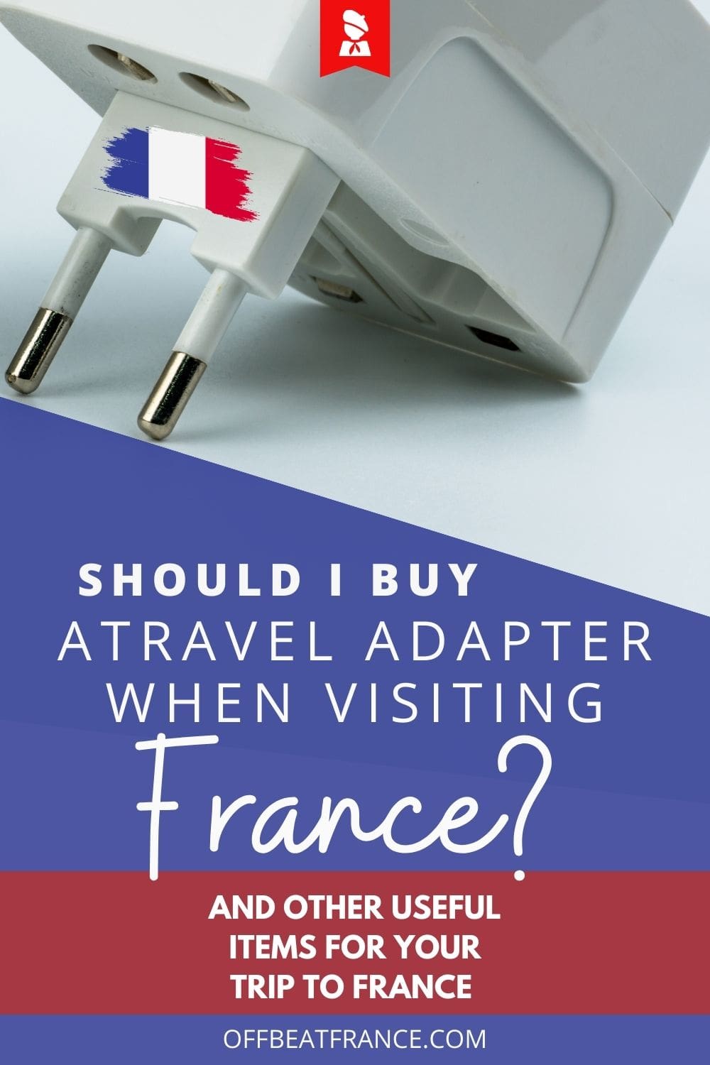 Travel adapter for France pin