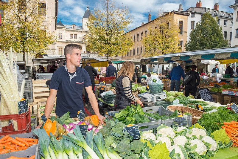 Summer scenes from market in Vienne France Summer scenes from market in Vienne France