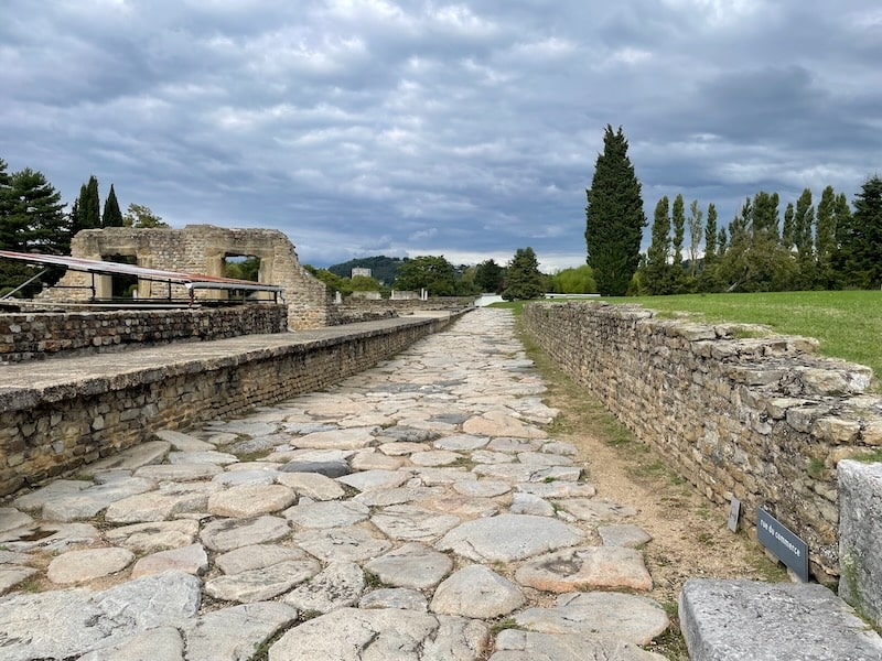 St Romain en Gal Roman ruins and road