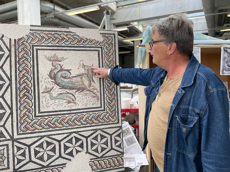 Saint Romain en Gal mosaics workshop head