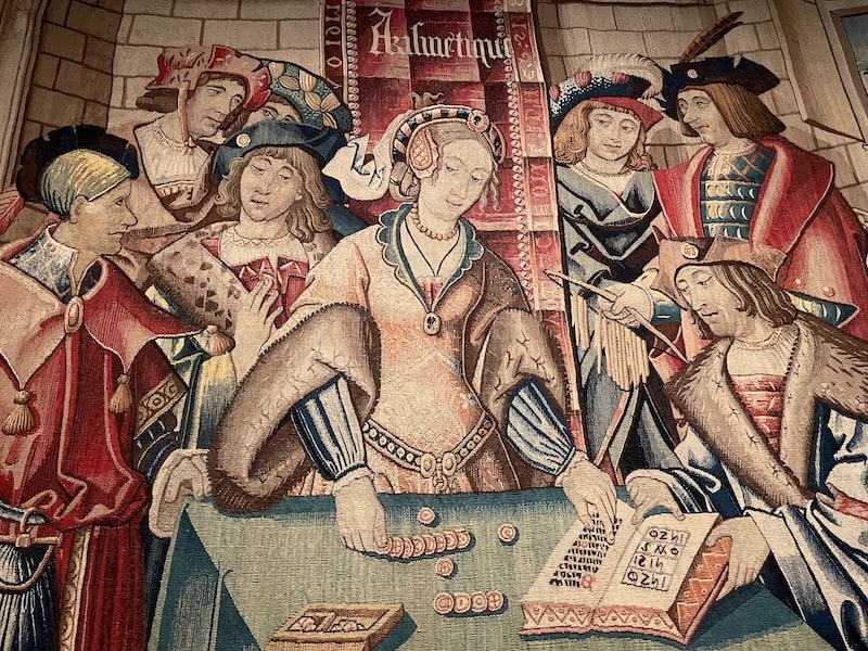 Painting called Arithmetic at Cluny Museum in Paris