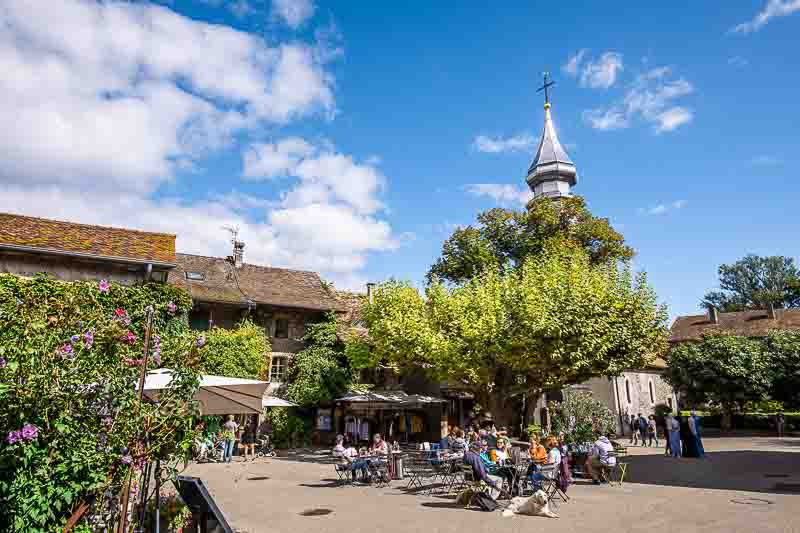 Center of Yvoire, medieval France village on Lake Geneva