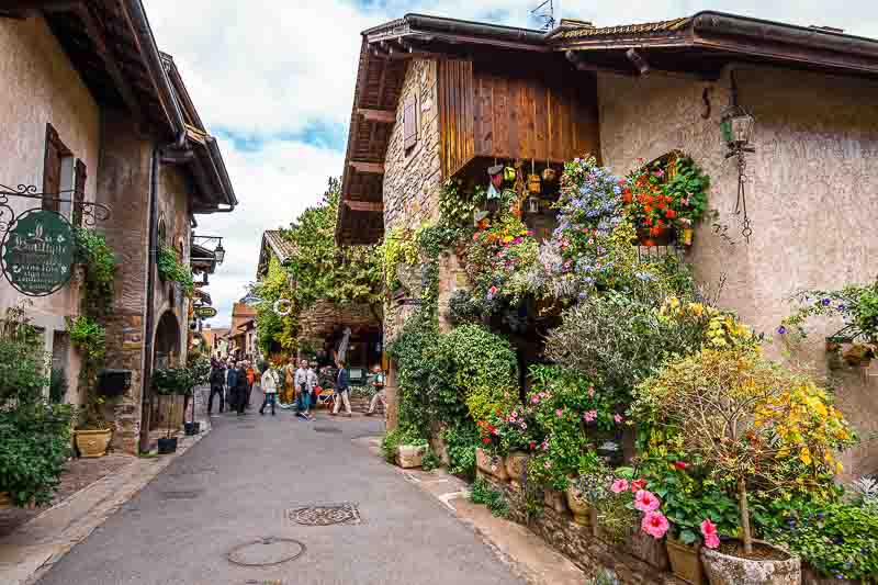 Streets of Yvoire, a medieval village in France